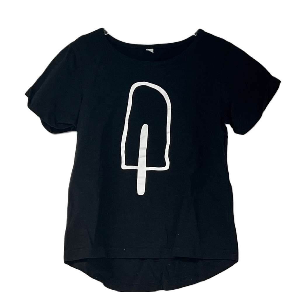 Kids Ice Cream Short Sleeve Tshirt Sz5t Black White